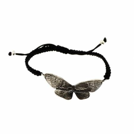 Aged Silver Butterfly Bracelet