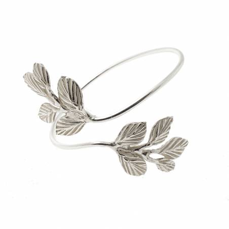 Silver Rigid Leaves Bracelet