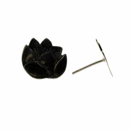 Aged Lotus Flower Earrings